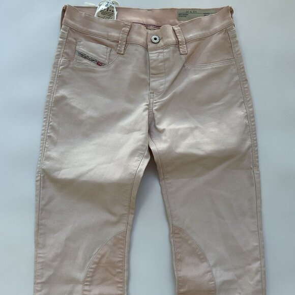 $178 Diesel Women’s Ridee Super Slim Jegging Fit Light Pink Metallic Size 27 - Picture 6 of 15
